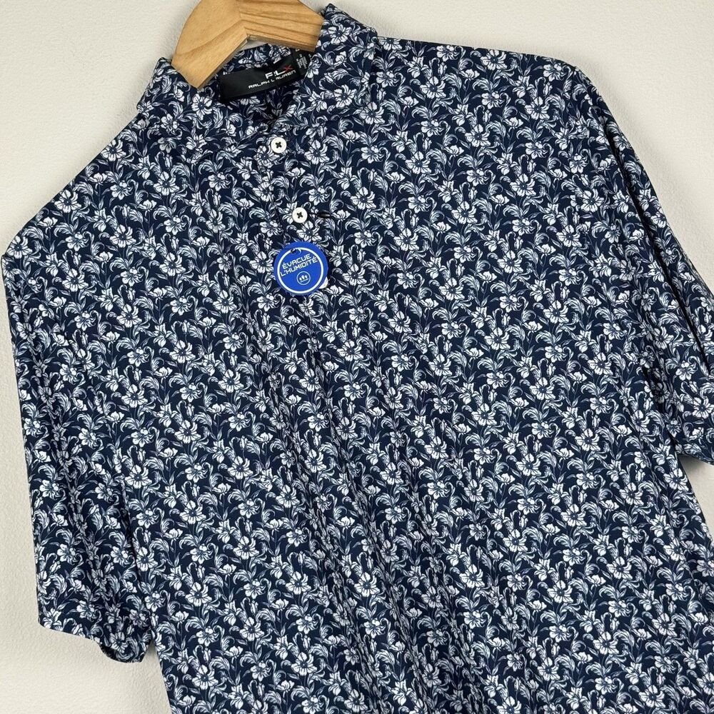 Ralph Lauren RLX Classic Fit Performance Wicking Golf Polo Shirt Floral Size S